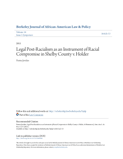 Legal Post-Racialism as an Instrument of Racial Compromise in
