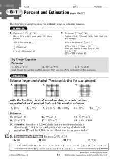 Chapter 8 Applying Percent