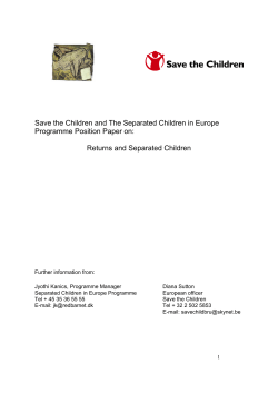 Save the Children and The Separated Children in Europe