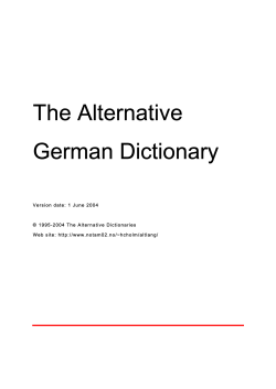 German * the alternative dictionaries * slang