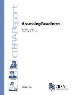 Assessing Readiness - the Center for the Improvement of Early