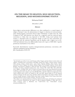 on the road to heaven: self-selection, religion, and