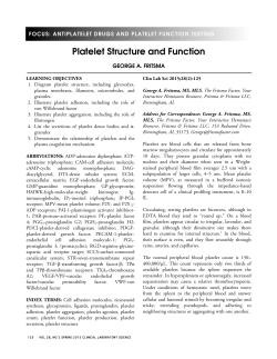 Platelet Structure and Function