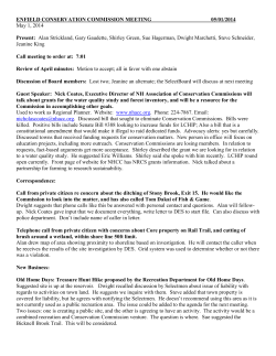 ENFIELD CONSERVATION COMMISSION MEETING 05/01/2014