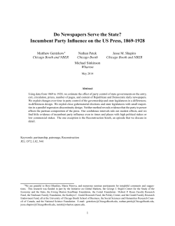 Do Newspapers Serve the State? Incumbent