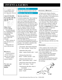 Invent-A-Saurus - Arizona