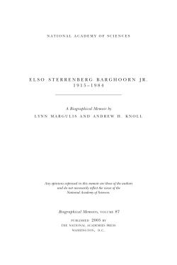 Elso Barghoorn - National Academy of Sciences