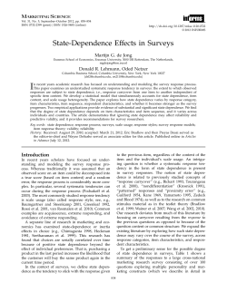 State-Dependence Effects in Surveys