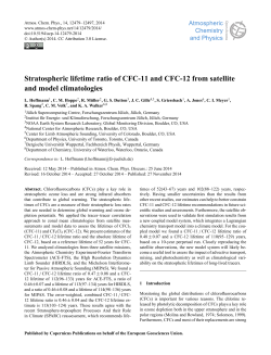 Stratospheric lifetime ratio of CFC-11 and CFC