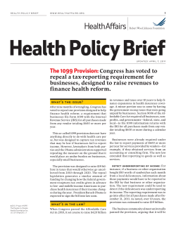 The 1099 Provision: Congress has voted to repeal a