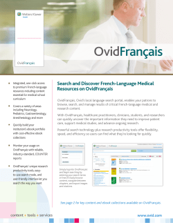 OvidFran&ccedil;ais - the Ovid Resource Center