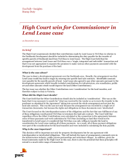 High Court win for Commissioner in Lend Lease case