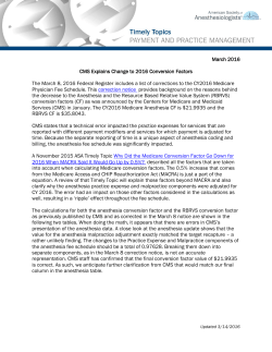 CMS explains change to 2016 conversion factors (March 2016)