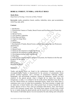 Boreal Forest, Tundra, and Peat Bogs