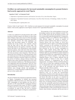 Fertilizer use and measures for increased - SAT Ejournal