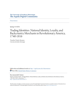 Trading Identities: National Identity, Loyalty, and Backcountry