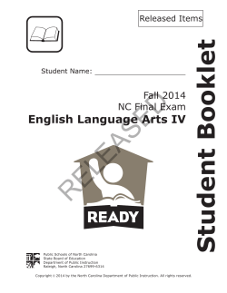 english language arts iv &mdash; released items