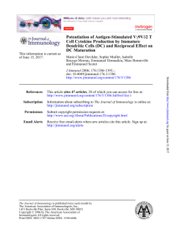 DC Maturation Dendritic Cells (DC) and Reciprocal Effect on Cell