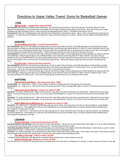 Directions to Upper Valley Towns` Gyms for Basketball Games