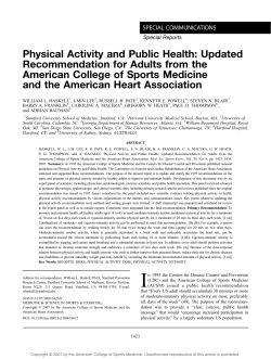 Physical Activity and Public Health: Updated Recommendation for