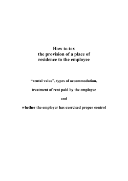 How to tax the provision of a place of residence to the employee