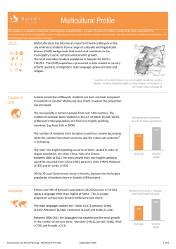 Multicultural Profile - Banyule City Council