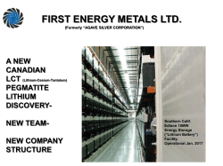 first energy metals ltd. - First Energy Metals Limited