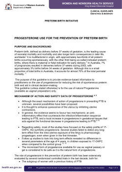 Progesterone use for the Prevention of Preterm Birth