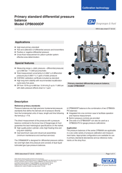Primary standard differential pressure balance Model CPB6000DP
