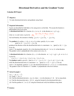 Directional Derivatives and the Gradient Vector