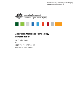 Editorial Rules - National Clinical Terminology Service
