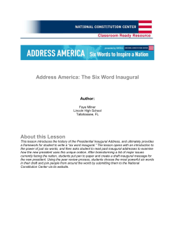 Address America: The Six Word Inaugural