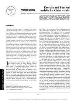 Exercise and Physical Activity for Older Adults