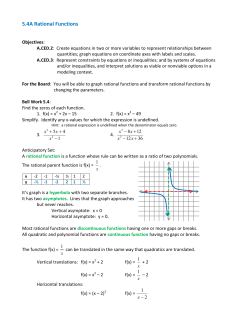 5.4A Rational Functions