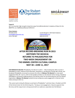 AFTER RECORD-BREAKING RUN IN 2015 MOTOWN THE