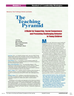 The Teaching Pyramid M - CSEFEL