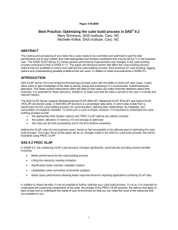 Best Practice: Optimizing the Cube Build Process in