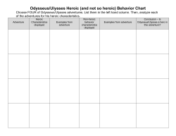 Odysseus/Ulysses Heroic (and not so heroic) Behavior Chart