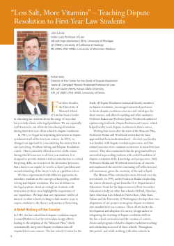 Lawyering - University of Missouri School of Law