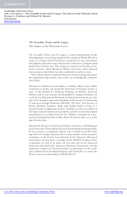 The Versailles Treaty and Its Legacy The Failure of the Wilsonian