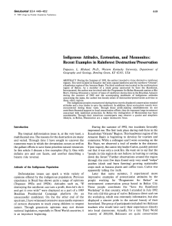 Indigenous attitudes, ecotourism, and Mennonites: Recent examples
