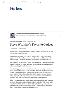 Steve Wozniak`s Favorite Gadget - Regency TR-1