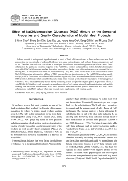 Effect of NaCl/Monosodium Glutamate (MSG) Mixture on the