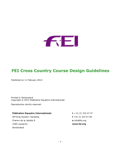 FEI Cross Country Course Design Guidelines