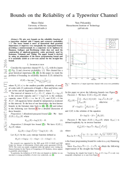Bounds on the Reliability of a Typewriter Channel