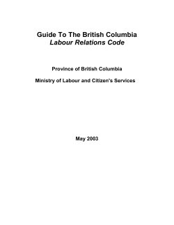 Guide To The British Columbia Labour Relations Code