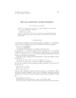 137 REGULAR ADDITIVELY INVERSE SEMIRINGS 1. Introduction
