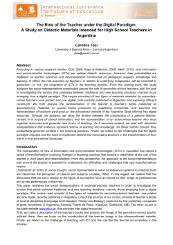 The Role of the Teacher under the Digital Paradigm. A Study on