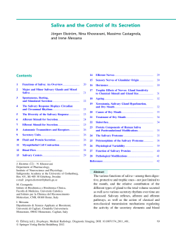 Saliva and the Control of Its Secretion