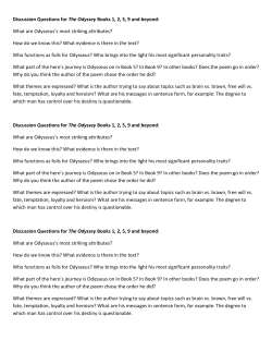 Discussion Questions for The Odyssey Books 1, 2, 5, 9 and beyond